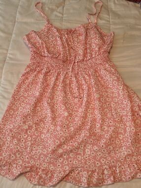 Girls' Pink Floral Smocked Sundress